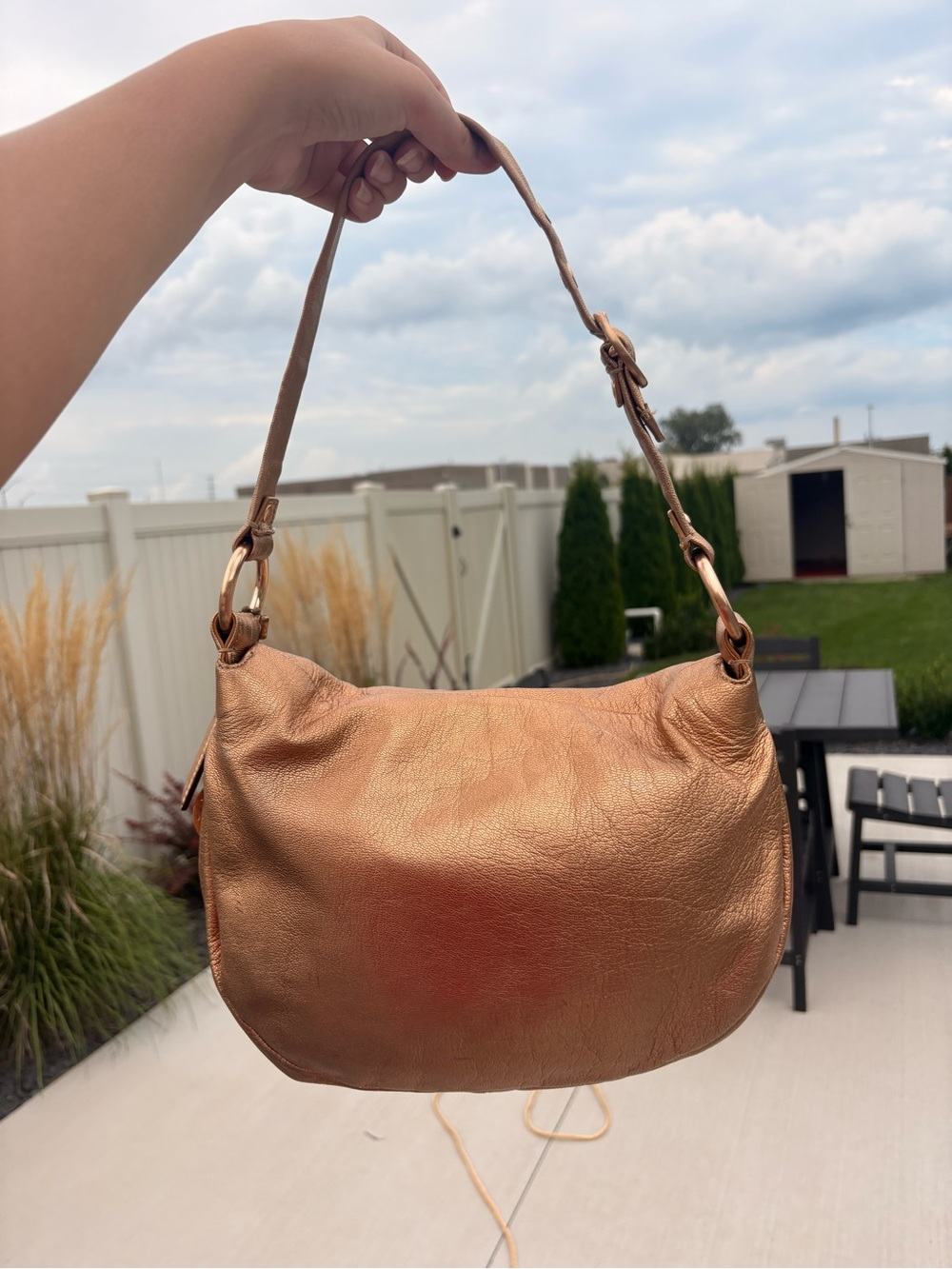 Coach Metallic Gold Ali Flap Shoulder Bag - Picture 5 of 11